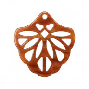 Bohemian resin hanger 40mm - Topaz brown